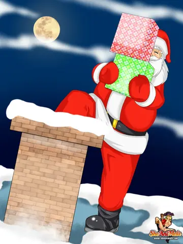 Trans Woman Santa Undresses and Poses Nude