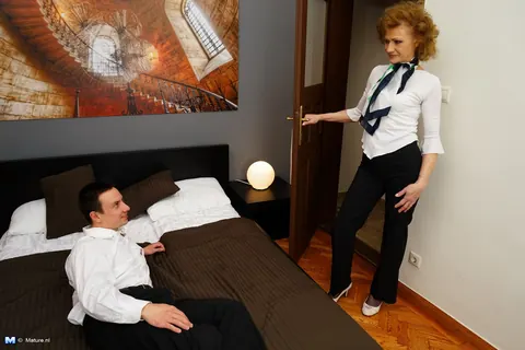 Curly-Haired MILF in High Heels Kisses Her Partner Before Sex – photo 5 of 16