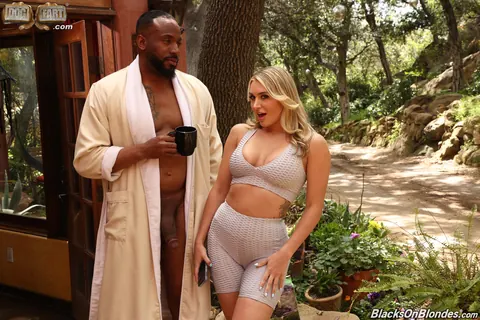 Ella Reese: Curvy Blonde in Lingerie Rides Big Black Cock – photo 9 of 21