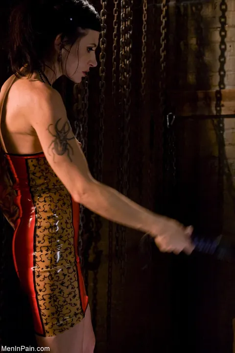 Simone Kross: Brunette MILF in Latex and Boots Dominates Bound Partner – photo 16 of 21