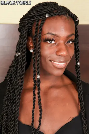 Slim Ebony Trans Woman Undresses and Displays Her Hard Cock