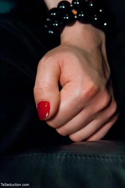 Trans Woman in a Dress Dominates Man with Handjob and Bondage – photo 7 of 21