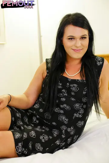 Hairy Trans Woman Strips Out of Her Dress and Poses Nude