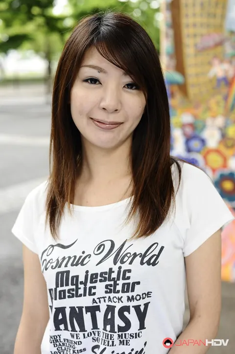 Japanese Brunette Flashes Chest and Shows Her Legs Outdoors – photo 12 of 15