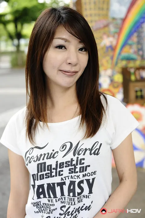 Japanese Brunette Flashes Chest and Shows Her Legs Outdoors – photo 13 of 15