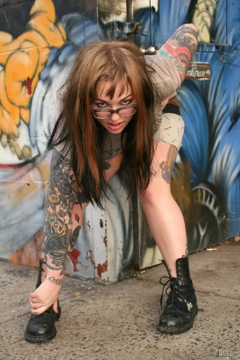 Adahlia: Curvy Brunette in Glasses Strips Nude Outdoors – photo 3 of 17