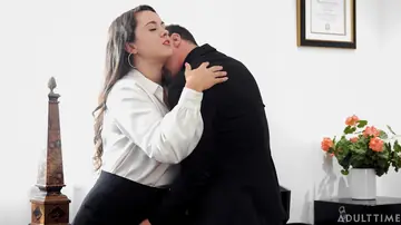 Nicole Sage – Curvy Brunette Secretary Sucks and Fucks in the Office