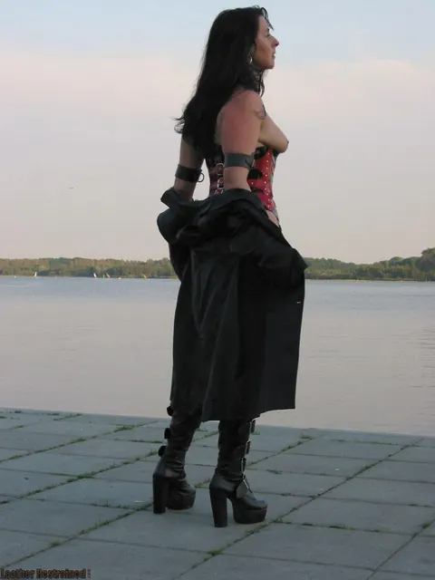 Thick Busty Woman Models Fetish Lingerie and Bondage Outdoors – photo 1 of 16