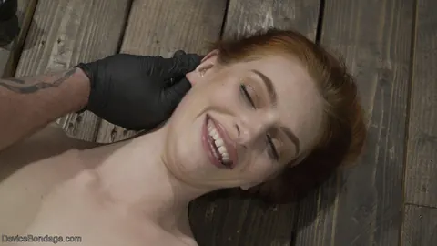 Maya Kendrick: Tall Redhead with Natural Tits Spreads and Plays with a Dildo in Bondage – photo 20 of 20