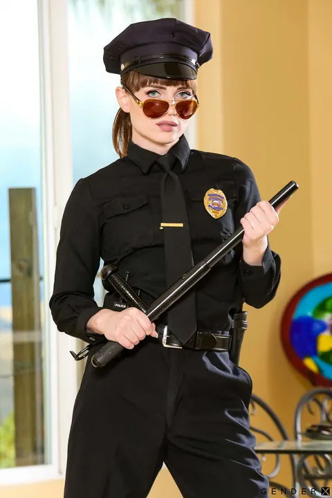 Mature Trans Woman in Uniform Takes Bareback Anal – photo 3 of 15
