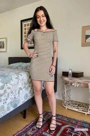 April Valentino – Brunette with Natural Tits Takes Anal Creampie and Spreads Her Pussy