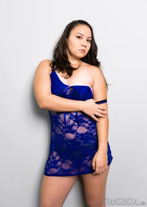Trans Woman in Sheer Stockings Poses Nude by the River – photo 10 of 15