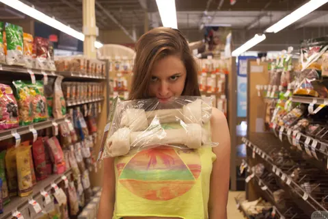 Elektra Rose: Redhead Flashes Her Big Natural Tits in a Skirt at Public Store – photo 10 of 11