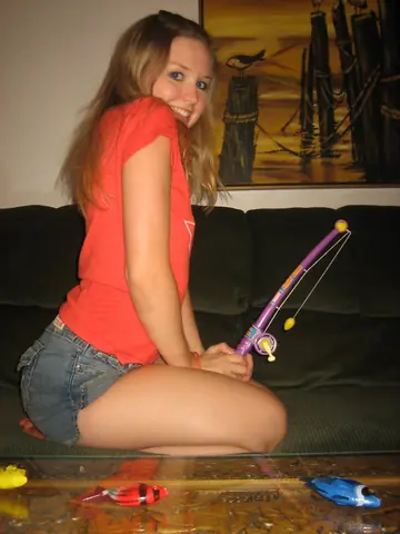 Skinny Amateur Pulls Panties Aside and Rubs Her Pussy in Socks