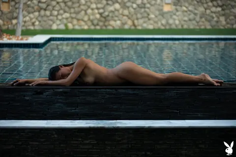 Maki Katana: Petite Thai Babe Strips Off Her Bikini Poolside Outdoors – photo 11 of 20