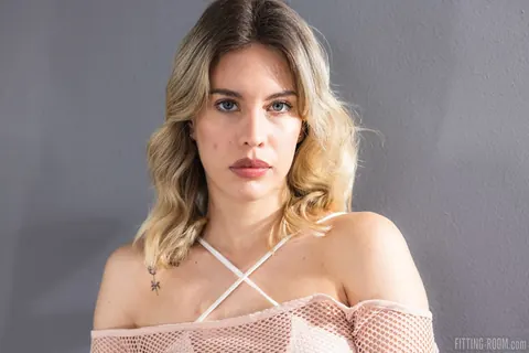 Toni Maria: Blonde Latina with Natural Tits Strips Out of Her Panties – photo 1 of 10