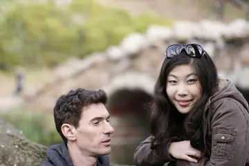 Petite Asian MILF in Jeans and Glasses Takes Anal Creampie in a Threesome
