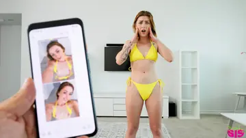 Blonde PAWG in a Bikini and Shorts Gives POV Blowjob and Fucks