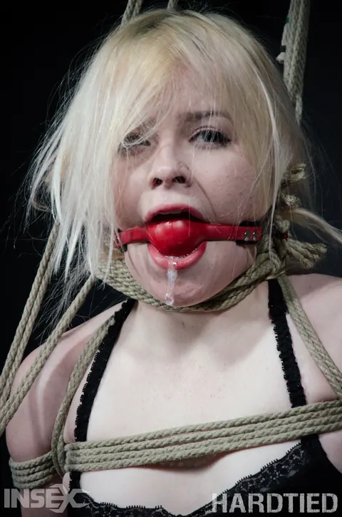Pale Blonde Hogtied in Lingerie Outdoors – photo 1 of 14