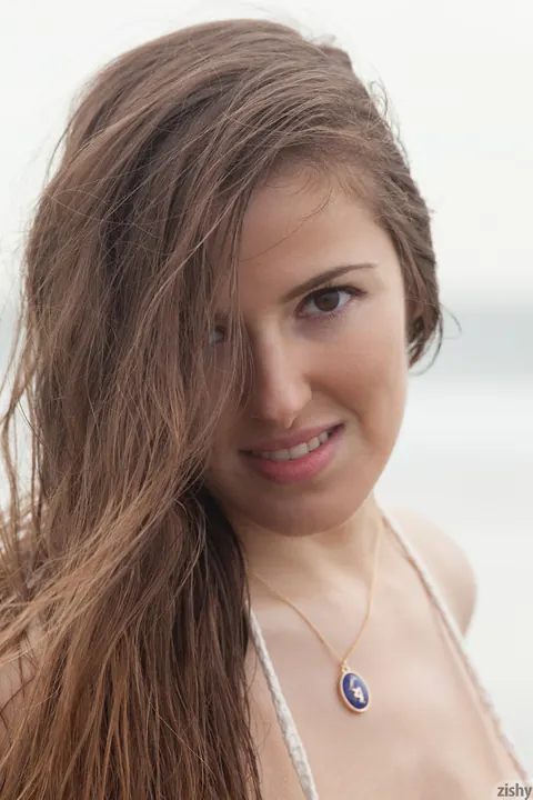 Coco Rose: Brunette in a Bikini Flashes Her Tits and Pussy on the Beach – photo 12 of 12