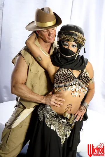 Nyomi Banxxx – Brunette Latina MILF in Costume Sucks Cock and Takes Anal in a Threesome