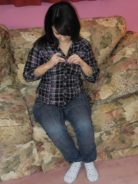 Cristal Cortez: Slim Latina MILF Strips Out of Her Jeans and Bikini for Dildo Play – photo 2 of 21