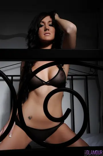 Slim British Brunette Strips Out of Her Lingerie in the Bedroom