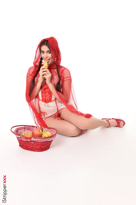Foxy Alissa: Busty Brunette in Cosplay Skirt and Heels Masturbates – photo 2 of 15