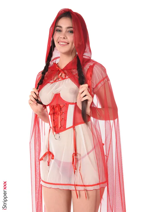 Foxy Alissa: Busty Brunette in Cosplay Skirt and Heels Masturbates – photo 3 of 15
