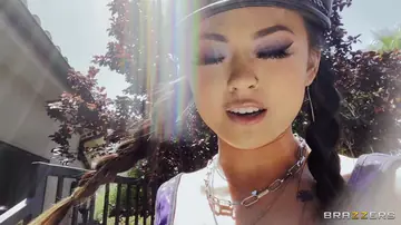 Lulu Chu – Petite Asian Brunette with Big Tits Gives a Blowjob and Rides Cock Outdoors