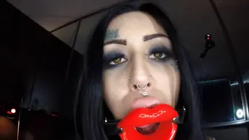 Busty Brunette with Piercings Gives a Blowjob and Takes Anal