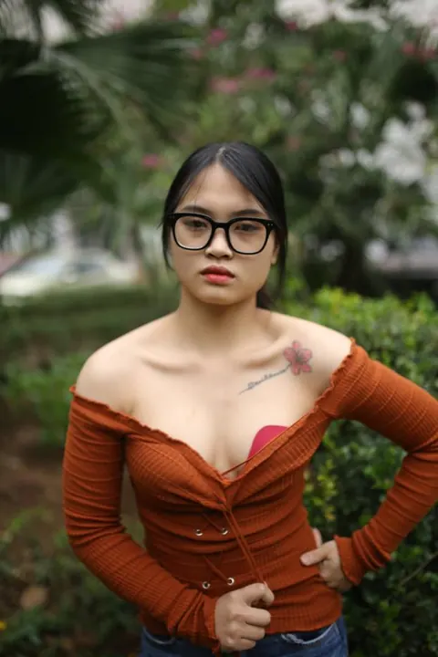 Asian Brunette with Big Tits Reveals Her Chest Outdoors in Jeans – photo 14 of 20