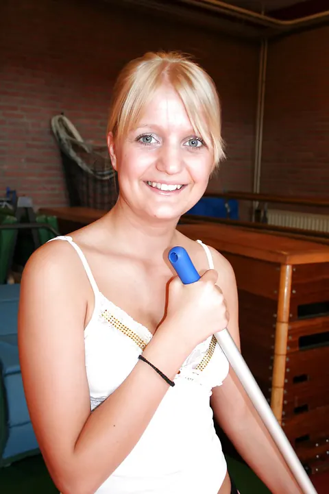Fione: Busty Brunette in a Skirt Masturbates with a Dildo – photo 1 of 16