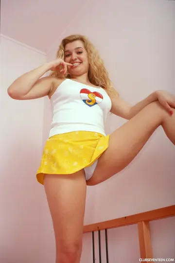 Busty European Blonde Strips Off Her Panties and Socks