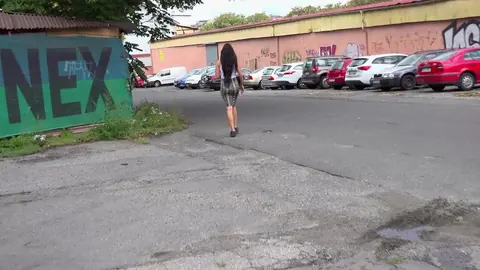Isabel Dark: Tattooed Woman Pees on Roadway and Spreads Her Shaved Pussy – photo 15 of 15