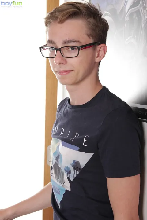 Slim Twink Strips, Poses, and Strokes His Cock – photo 1 of 21