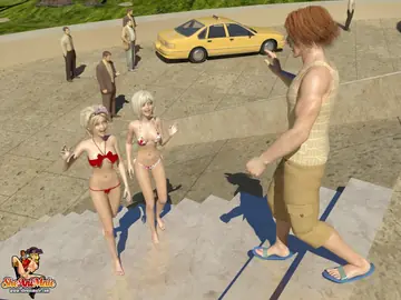 Two Blonde Trans Women Kiss, Finger and Fuck Anally Outdoors