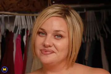 Mature European BBW with Short Hair Shows Her Big Tits