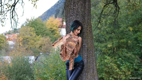 Anisyia XXX: Thick Short-Haired Brunette Flaunts Her Big Tits and Ass in Panties Outdoors – photo 4 of 21