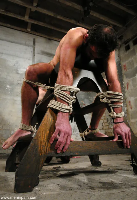 Claire Adams: Redhead MILF Fucks a Bound Man with a Strap-On on a Wooden Horse – photo 9 of 17