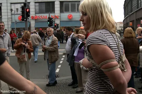 Uma Masome: Busty Hairy German Woman in Panties Endures Public Bondage Outdoors – photo 8 of 21