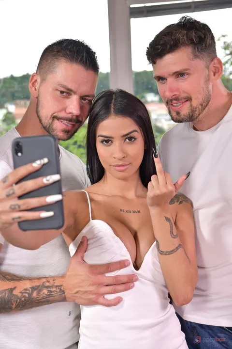 Kelly Oliveira: Tattooed Latina in a Dress Takes Anal and Double Penetration – photo 10 of 20