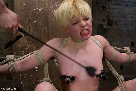 Alani Pi: Pale Short-Haired Blonde Bound and Toyed in BDSM Session – photo 10 of 21