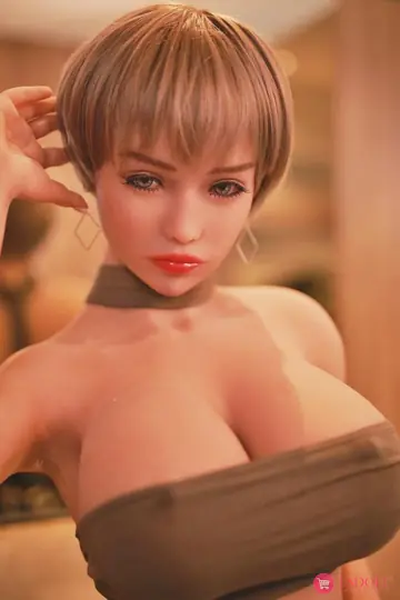 Woman with Short Hair Undresses and Poses Nude