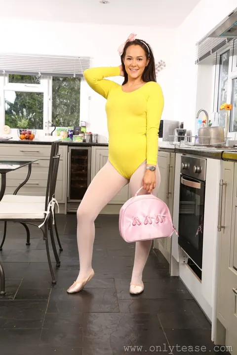 Felicity Hill: Brunette PAWG Poses in a Bodysuit, Pantyhose and Stockings – photo 2 of 21