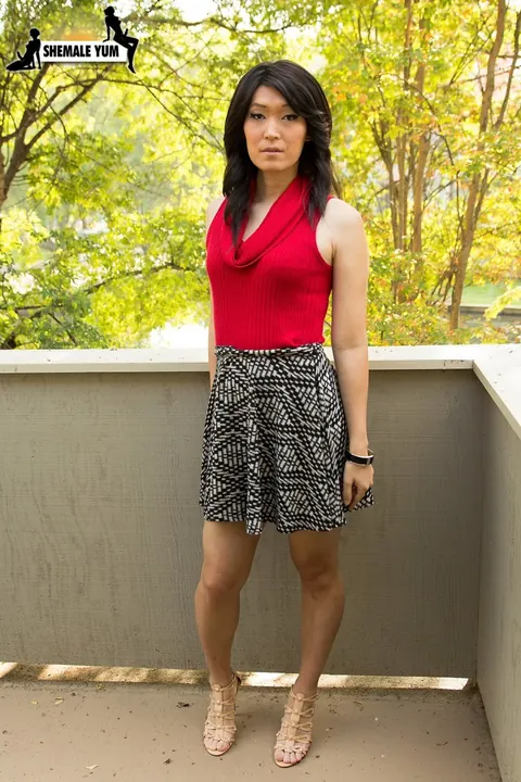 Asian Trans Woman Strips Off Her Top and Poses Nude – photo 2 of 16