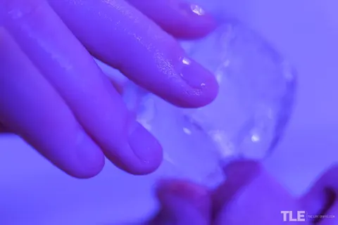 Ginger Mary: Redhead Plays with Ice on Her Shaved Pussy in the Bathroom – photo 15 of 16