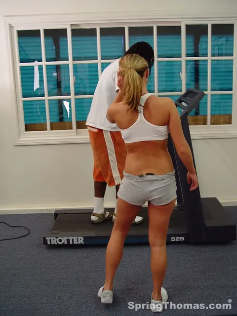 Spring Thomas: Petite Blonde MILF Takes BBC Anal in the Gym – photo 3 of 21