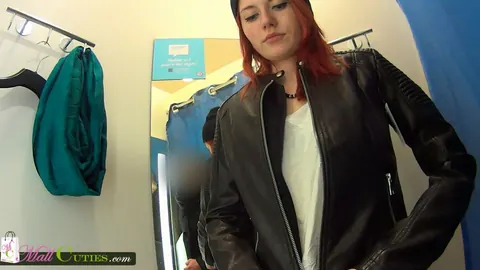 Redhead in Lingerie and Leather Masturbates on the Bed – photo 9 of 16