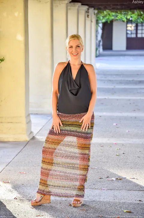 Ashley Fires: Thick Blonde MILF Strips Off Her Sheer Skirt to Flaunt Her Big Ass – photo 2 of 15